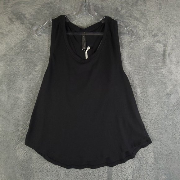 City Lights Womens Tank Top Blouse Black Sleeveless Drape Neck Round Hem M New‎ - Picture 1 of 8